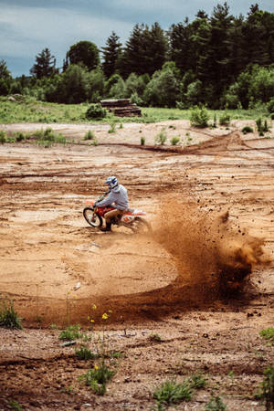 Dirtbike Sharp Turn Wallpaper