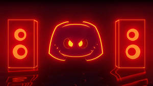 Discord Logo Neon Speakers Art Wallpaper