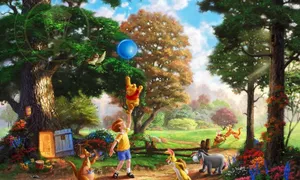 Disney Autumn Winnie The Pooh Forest Wallpaper