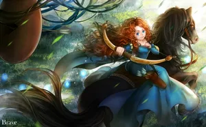 Disney Brave Merida On A Horse Wallpaper