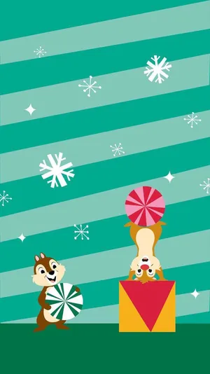 Disney Christmas Iphone Chip 'n Dale Wallpaper