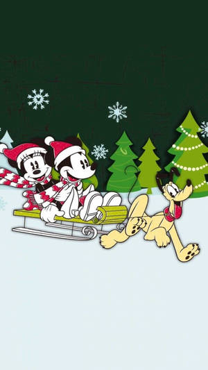 Disney Christmas Iphone Mickey, Minnie And Goofy Wallpaper