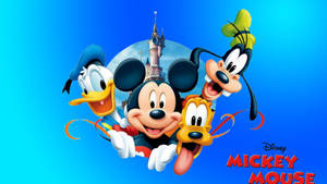 Disney Pluto Blue Background Wallpaper