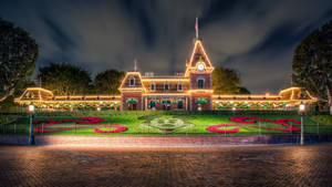 Disneyland Night Entrance Disney 4k Ultra Wide Wallpaper