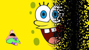 Dissolving Spongebob And Patrick Desktop Wallpaper