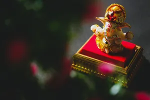 Distant Ganpati Bappa Statue Wallpaper