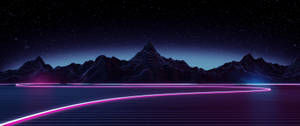 Dive Into A Neon-drenched Journey Of Dark Synthwave Art Wallpaper