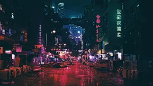 Dive Into The Disruptive Tech-filled Cyberpunk Aesthetic Wallpaper