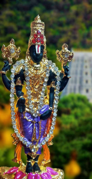 Divine Statue Of Venkateswara Swamy Wallpaper