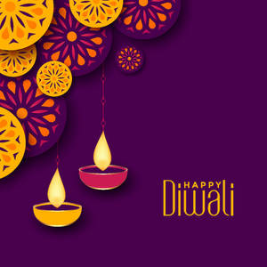 Diwali Violet Vector Art Wallpaper
