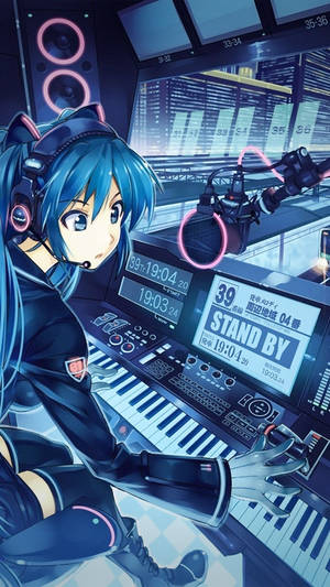 Dj Cute Anime Girl Iphone Wallpaper