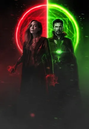 Doctor Strange 2 Scarlet Witch Red And Green Wallpaper