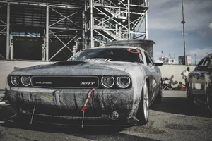 Dodge Challenger Undergoing Maintenance Wallpaper