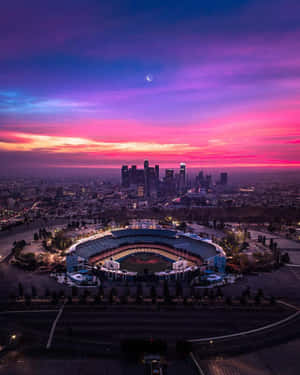 Dodger Stadium Rainbow Sky Wallpaper