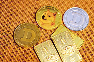Dogecoin And Gold Dollars Wallpaper