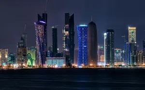 Doha City Light Road Wallpaper