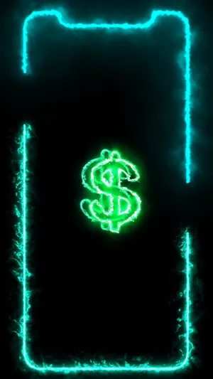 Dollar Sign Neon Aesthetic Iphone Wallpaper