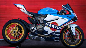 Dominate The Racetrack With The Ducati 1199 Panigale Martini Racing Wallpaper