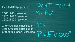 Don't Touch My Computer On Chalkboard Wallpaper