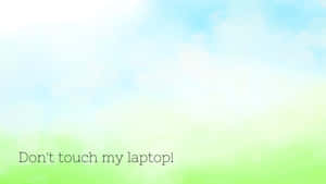 Don't Touch My Laptop Light Blue And Green Wallpaper