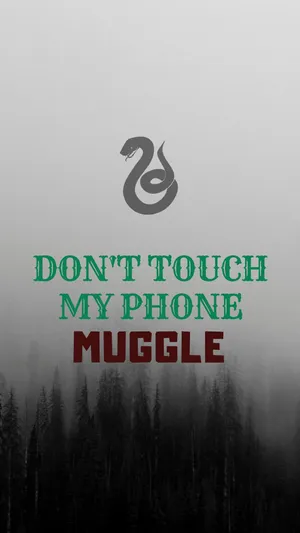 Don't Touch My Phone Slytherin Serpent Wallpaper