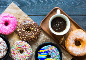 Donuts And Coffee Wallpaper