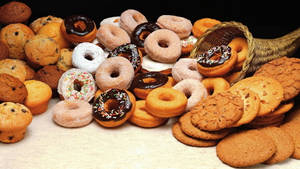 Donuts Cookies And Muffins Wallpaper