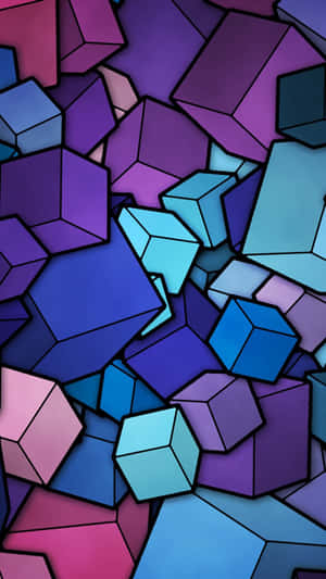 Doodle Cube Colorful 4k Phone Wallpaper