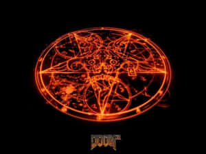 Doom 3 Red Teleportation Pentagram Wallpaper