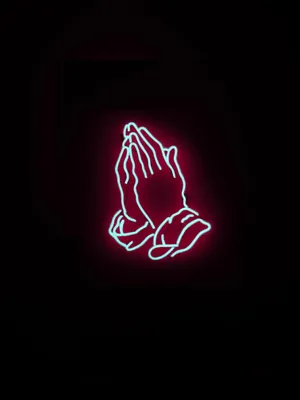 Dope Neon Praying Hands Wallpaper
