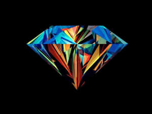 Dope Trippy Diamond On Black Background Wallpaper
