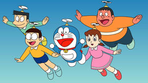 Doraemon With Companions Wallpaper