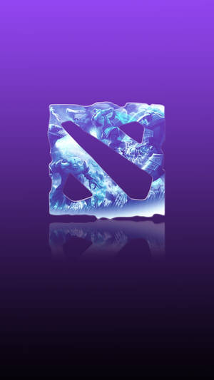 Dota 2 Logo Display - Captivating Glow On Purple Gradient Wallpaper