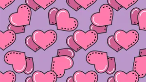 Dotted Pink Aesthetic Heart Pattern Wallpaper