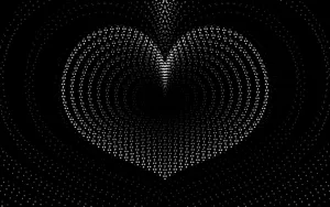 Dotty Black And White Heart Wallpaper