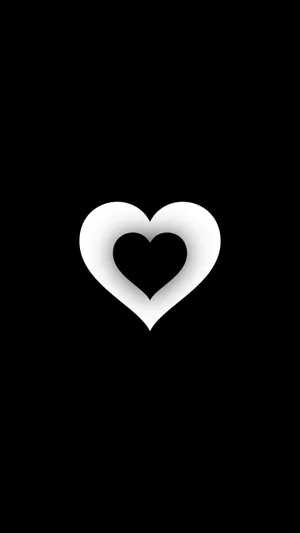 Double Black And White Heart Wallpaper