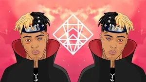Double Naruto Xxxtentacion Cartoon Wallpaper