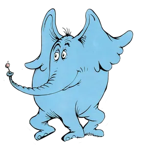 Dr Seuss's Elephant With A Flower In His Mouth Wallpaper