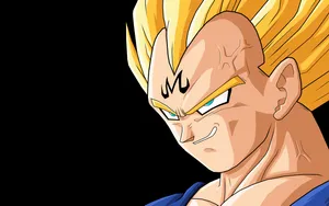 Dragon Ball Majin Vegeta Smile Black Background Wallpaper