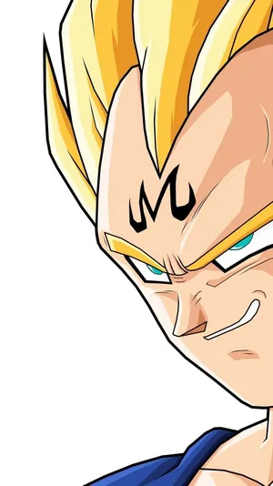 Dragon Ball Majin Vegeta Smile White Background Wallpaper