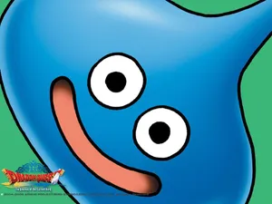 Dragon Quest Slime With Green Background Wallpaper
