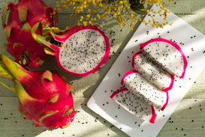 Dragonfruit Sliced Food Photography Wallpaper