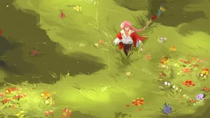 Dream Smp Techno Field Painting Wallpaper