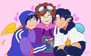 Dream Team Characters Pink Hearts Wallpaper