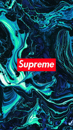 Drippy Aesthetic Supreme Logo Wallpaper