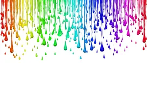 Drippy Rainbow Drops On White Wallpaper