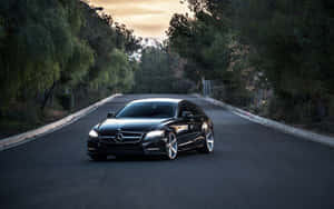 Driving Elegance In Black – The Mercedes Black Wallpaper