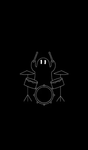 Drummer Ghost Aesthetic Black Wallpaper
