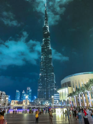 Dubai City Lights With Burj Khalifa Wallpaper