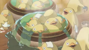 Ducks Bathing In The Pool From Spirited Away Wallpaper